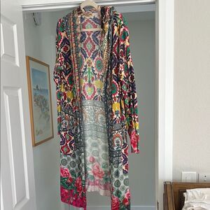 Johnny Was Multicolor Floral Cardigan